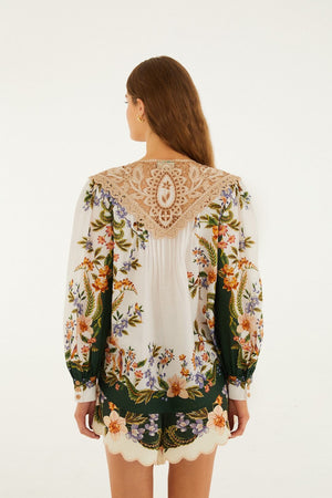 Farm Rio Sand Nature Lace Blouse