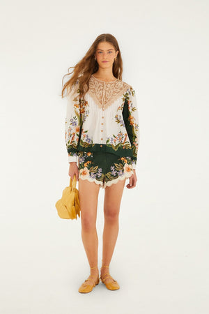 Farm Rio Sand Nature Lace Blouse