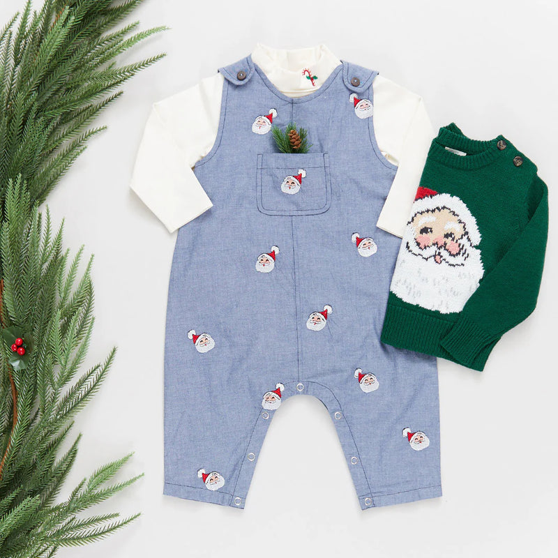 Pink Chicken Baby Organic Body Suit in Candy Cane Embroidery