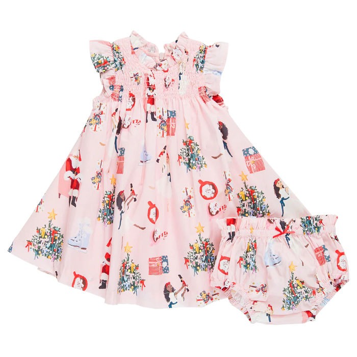 Pink Chicken Baby Stevie Dress Set in Holiday Spirit