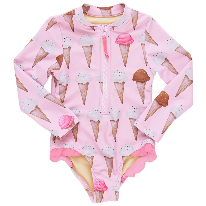 Pink Chicken Arden Swimsuit in Neapolitan Ice Cream Cones