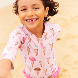 Pink Chicken Arden Swimsuit in Neapolitan Ice Cream Cones