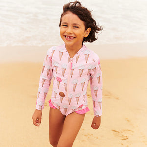 Pink Chicken Arden Swimsuit in Neapolitan Ice Cream Cones