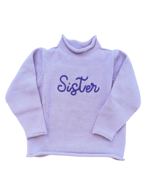 A Soft Idea Roll Neck Sweater in Lavender with Sister