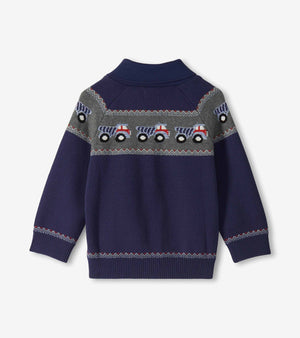 Hatley Shawl Collar Cardigan in Trucks