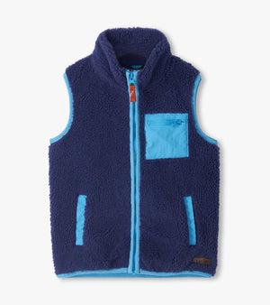 Hatley Faux Sherpa Vest in Patriot Blue