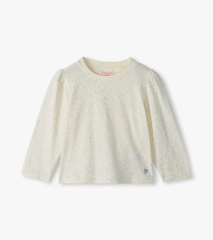 Hatley Puff Sleeve Tee in Cream Hot Melt