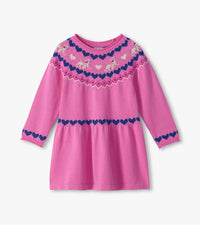 Hatley Sweater Dress in Pink Pups