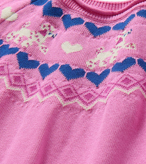 Hatley Sweater Dress in Pink Pups