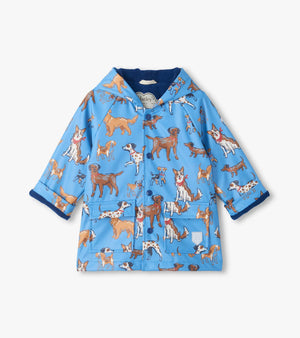 Hatley Snap Raincoat in Blue Little Pups