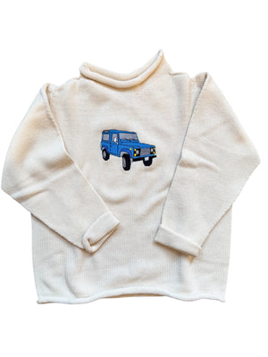A Soft Idea Roll Neck Sweater in Natural with Land Rover