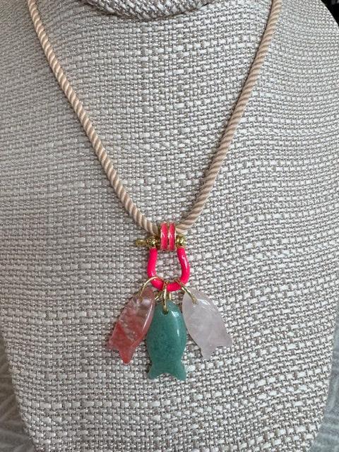 Pink/Aventurine/Rose on Tan