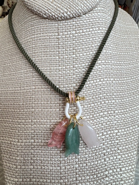 Pink/Aventurine/Rose on Olive