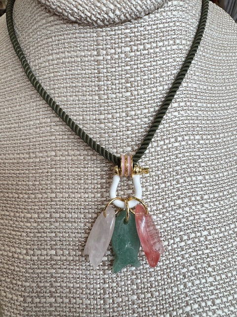 Rose/Aventurine/Pink on Olive