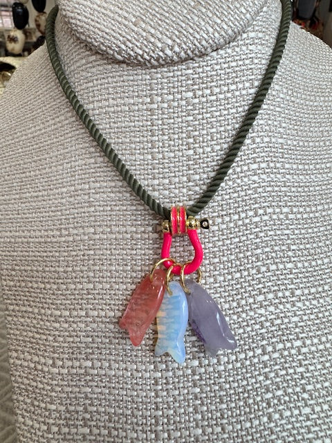 Pink/Opal/Amethyst on Olive