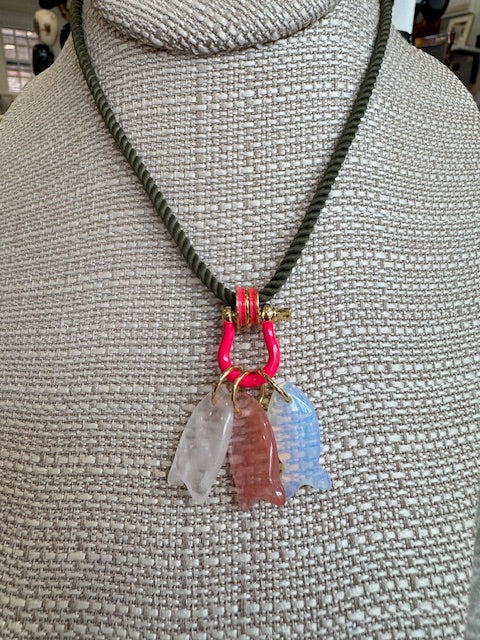 Clear/Pink/Opal on Olive