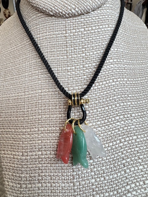Pink/Aventurine/Clear on Black