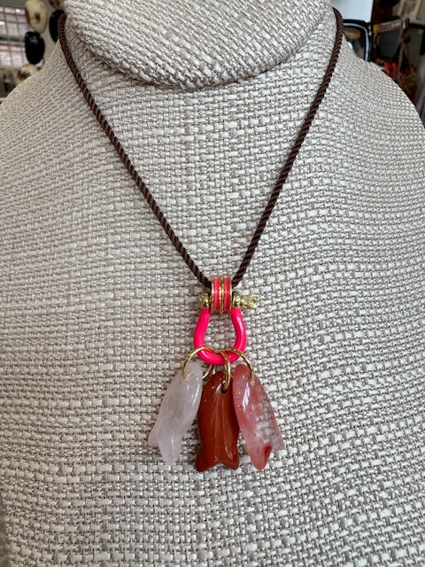 Rose/Carnelian/Pink on Brown