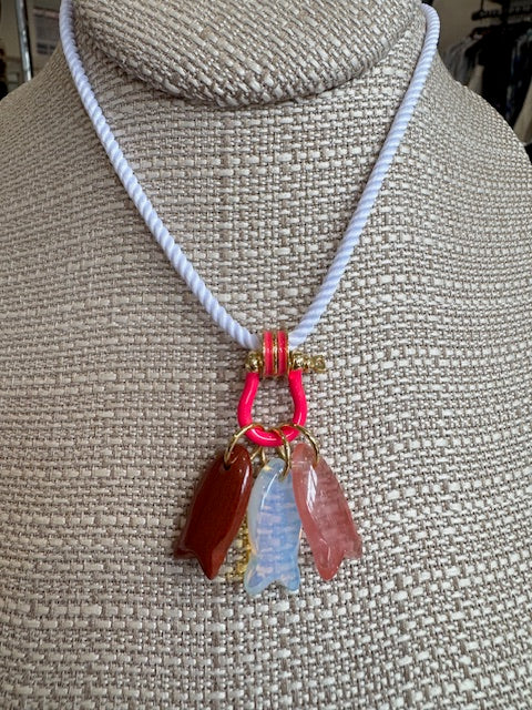 Carnelian/Opal/Pink on White