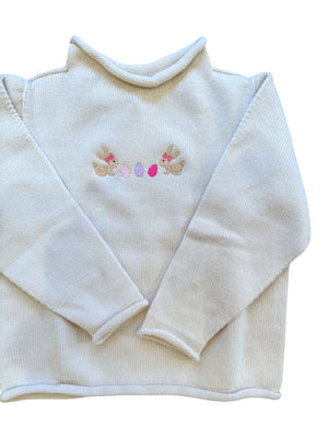 A Soft Idea Bunny Besties Roll Neck Sweater in Natural
