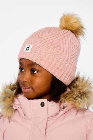 Deux Par Deux Knit Hat in Dusty Pink