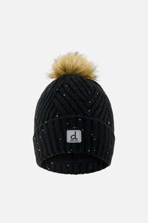 Deux Par Deux Knit Hat in Noir