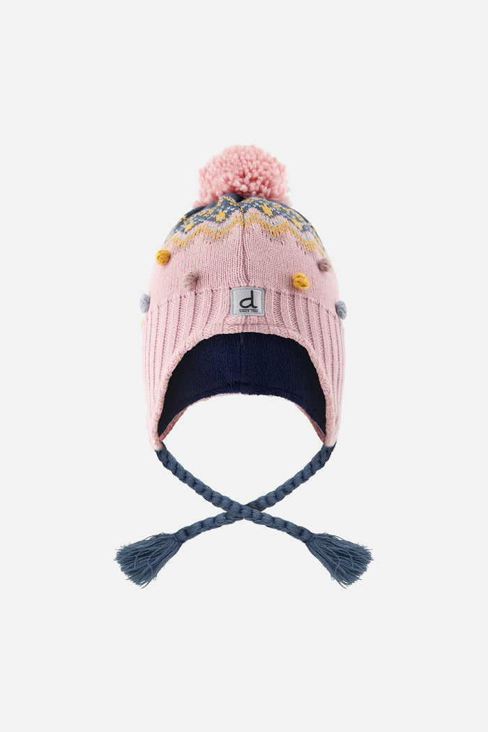 Deux Par Deux Peruvian Knit Hat in Pink Nordic