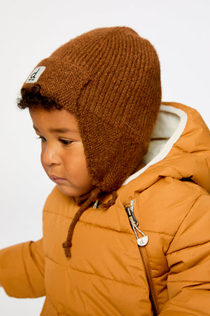 Deux Par Deux Baby Knit Hat in Brown Sugar