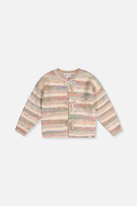 Deux Par Deux Cardigan in Mauve Stripe
