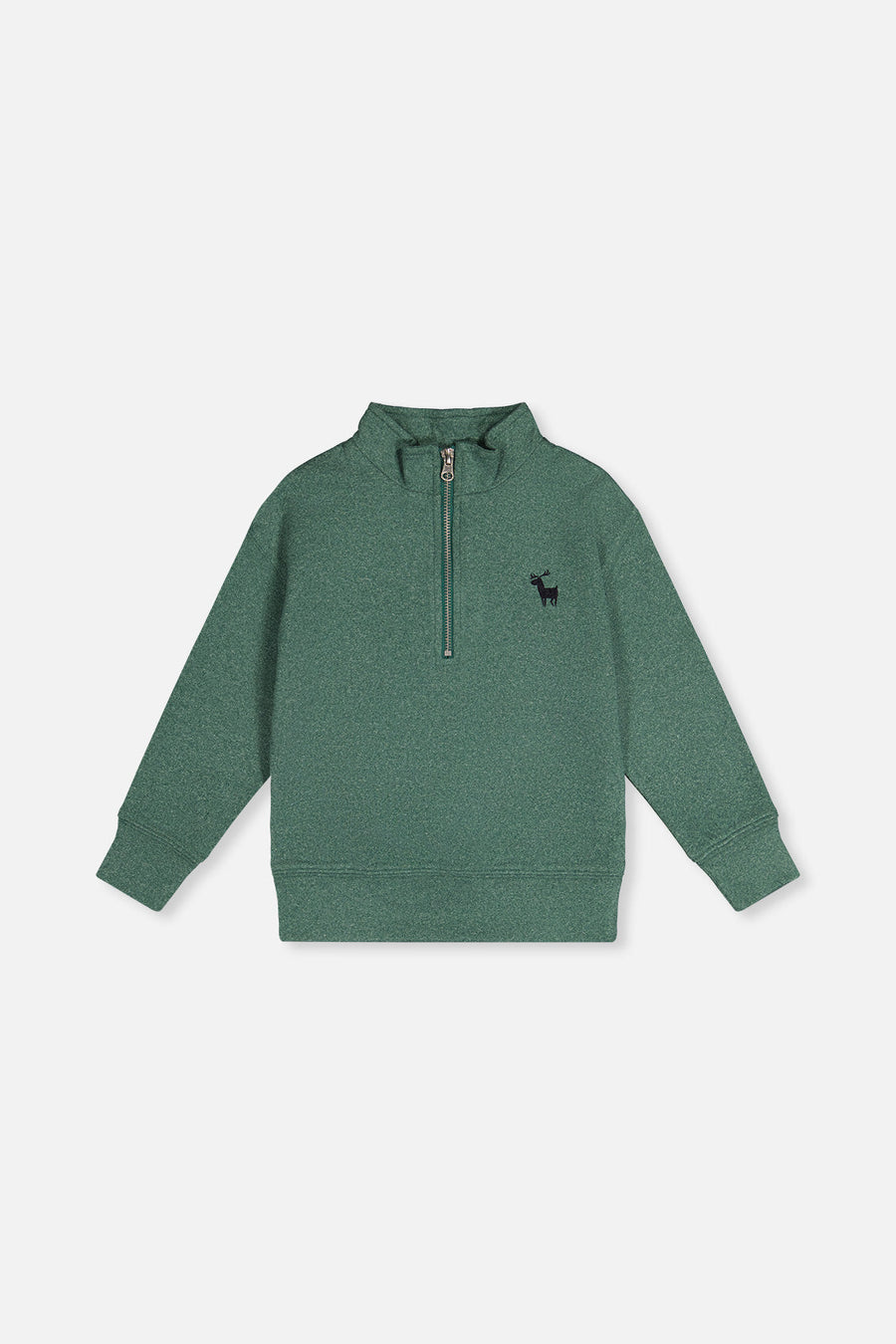 Deux Par Deux Half Zip Sweater in Green