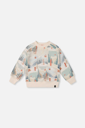 Deux Par Deux Fleece Sweatshirt in Vintage Ski
