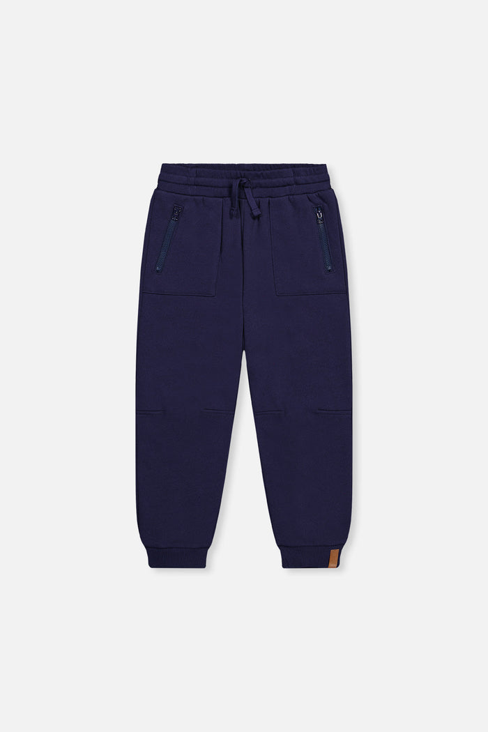 Deux Par Deux Fleece Sweatpants With Pockets in Blue