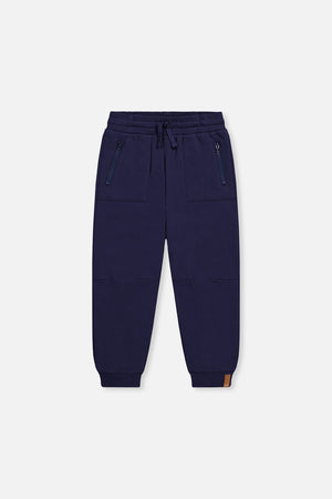 Deux Par Deux Fleece Sweatpants With Pockets in Blue
