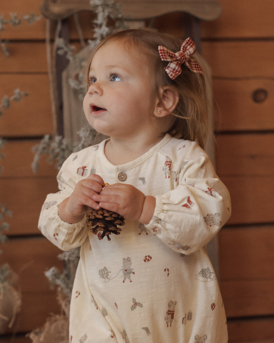 Rylee + Cru Henley Jumpsuit in Holiday Mouse