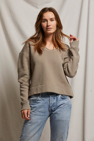 perfectwhitetee Janie Sweatshirt in Mushroom