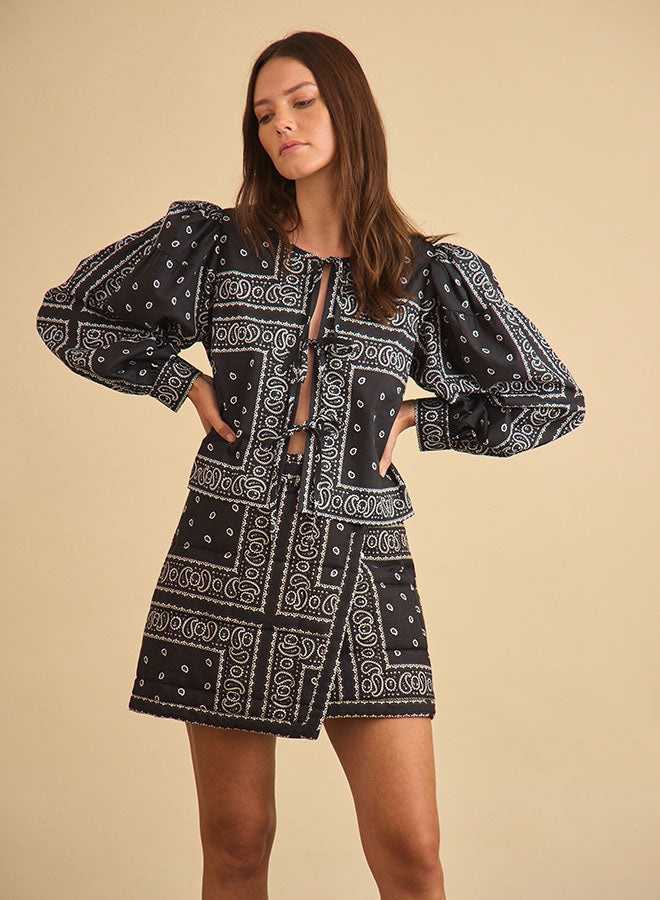 Hunter Bell Katie Top in Wild Aces Black