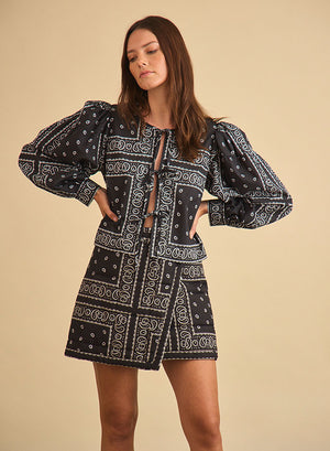 Hunter Bell Katie Top in Wild Aces Black