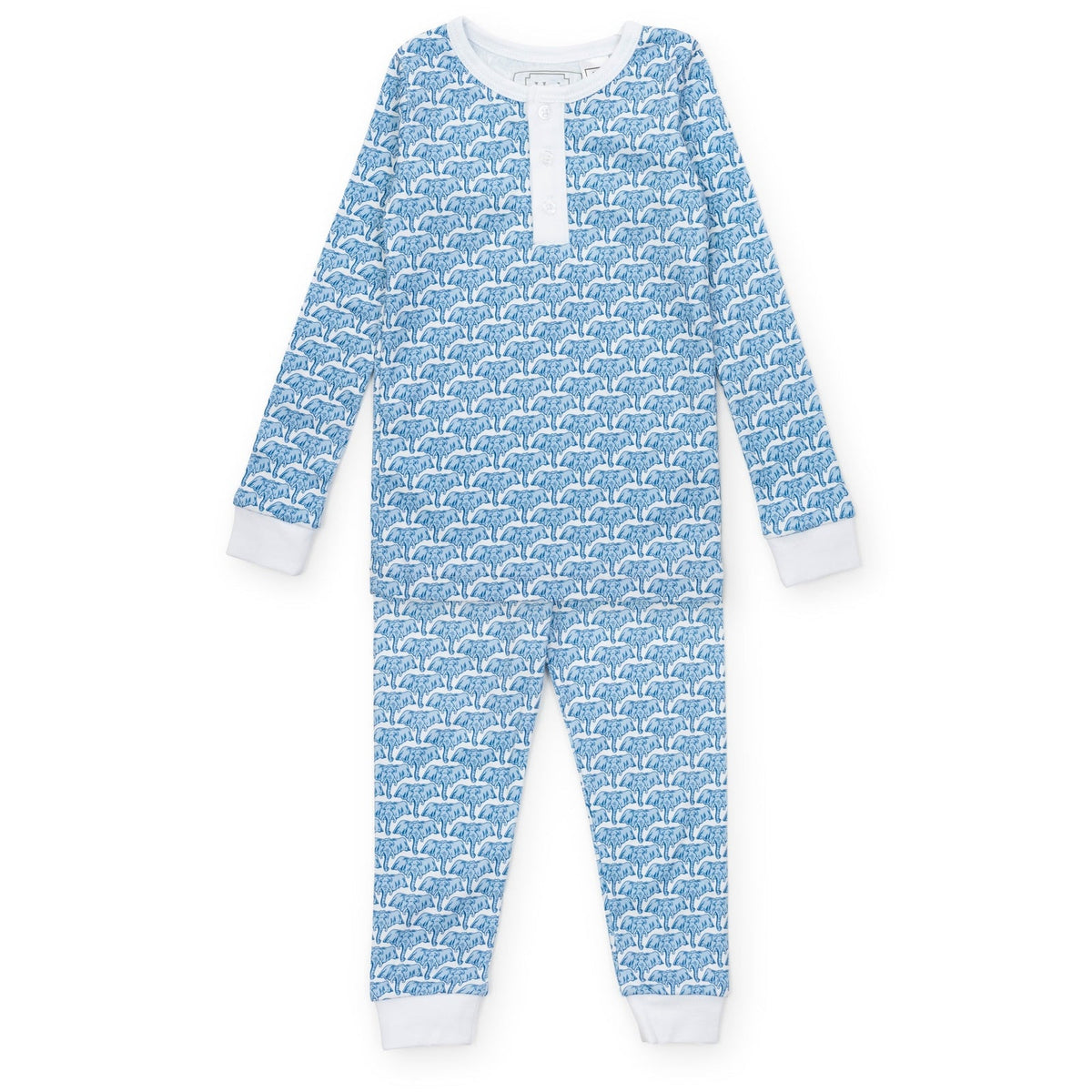 Lila + Hayes Jack Pajama Set in Blue African Elephants