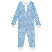 Lila + Hayes Jack Pajama Set in Blue African Elephants