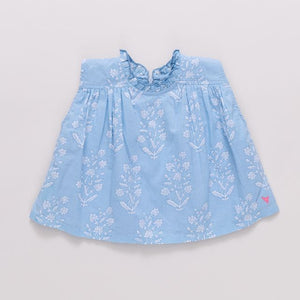 Pink Chicken Misha Top in Blue Dewdrop Print