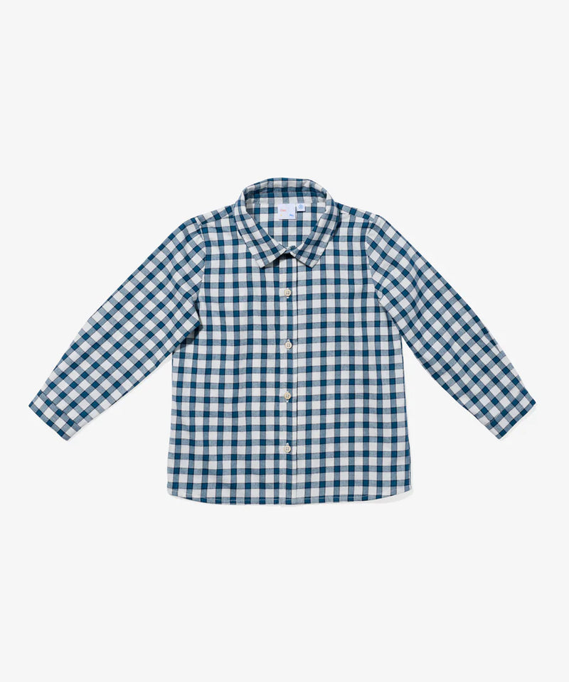 Oso & Me Jeffie Shirt in Blue Picnic Check