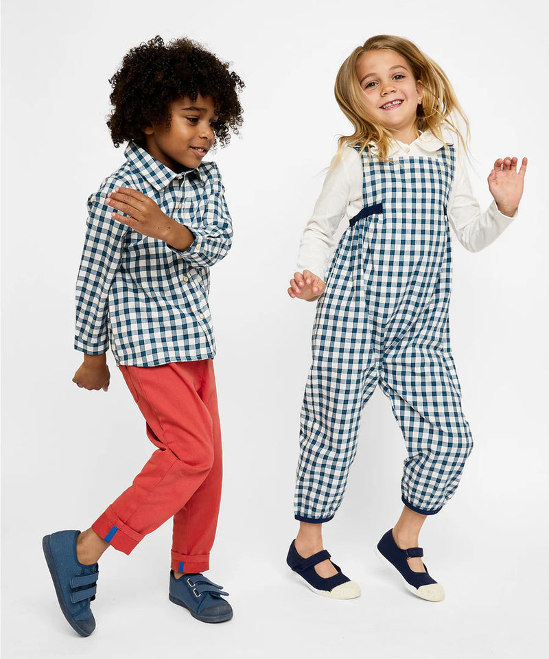 Oso & Me Jeffie Shirt in Blue Picnic Check