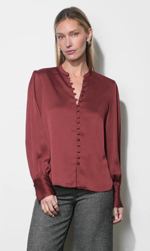 Greylin Josette Button Blouse in Rust