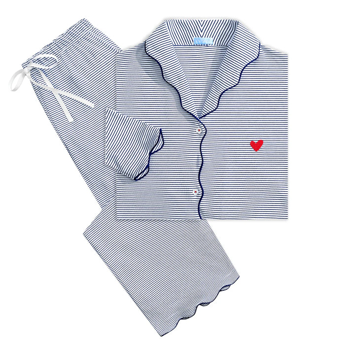 Joy Street Women's Harbor Heart Stripe Pajama Set