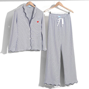 Joy Street Women's Harbor Heart Stripe Pajama Set