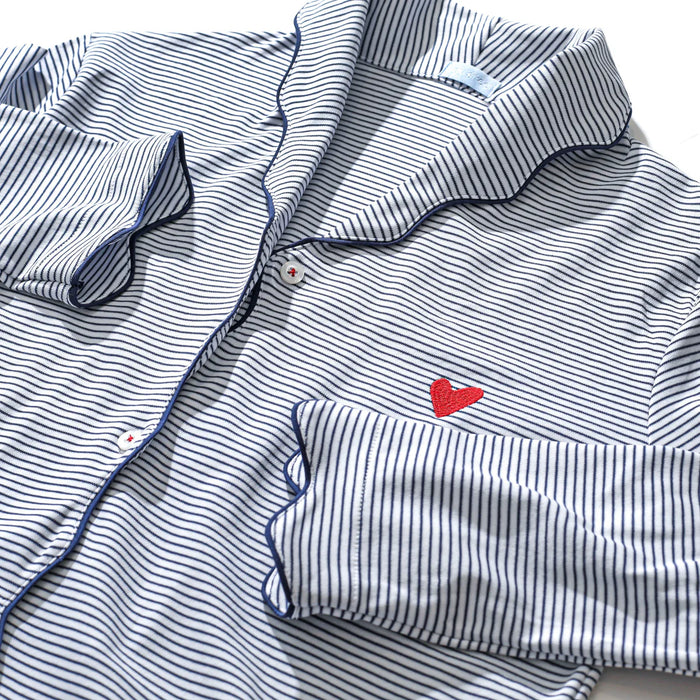Joy Street Women's Harbor Heart Stripe Pajama Set
