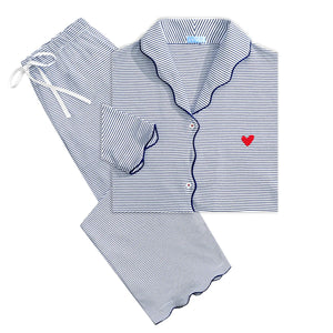 Joy Street Women's Harbor Heart Stripe Pajama Set