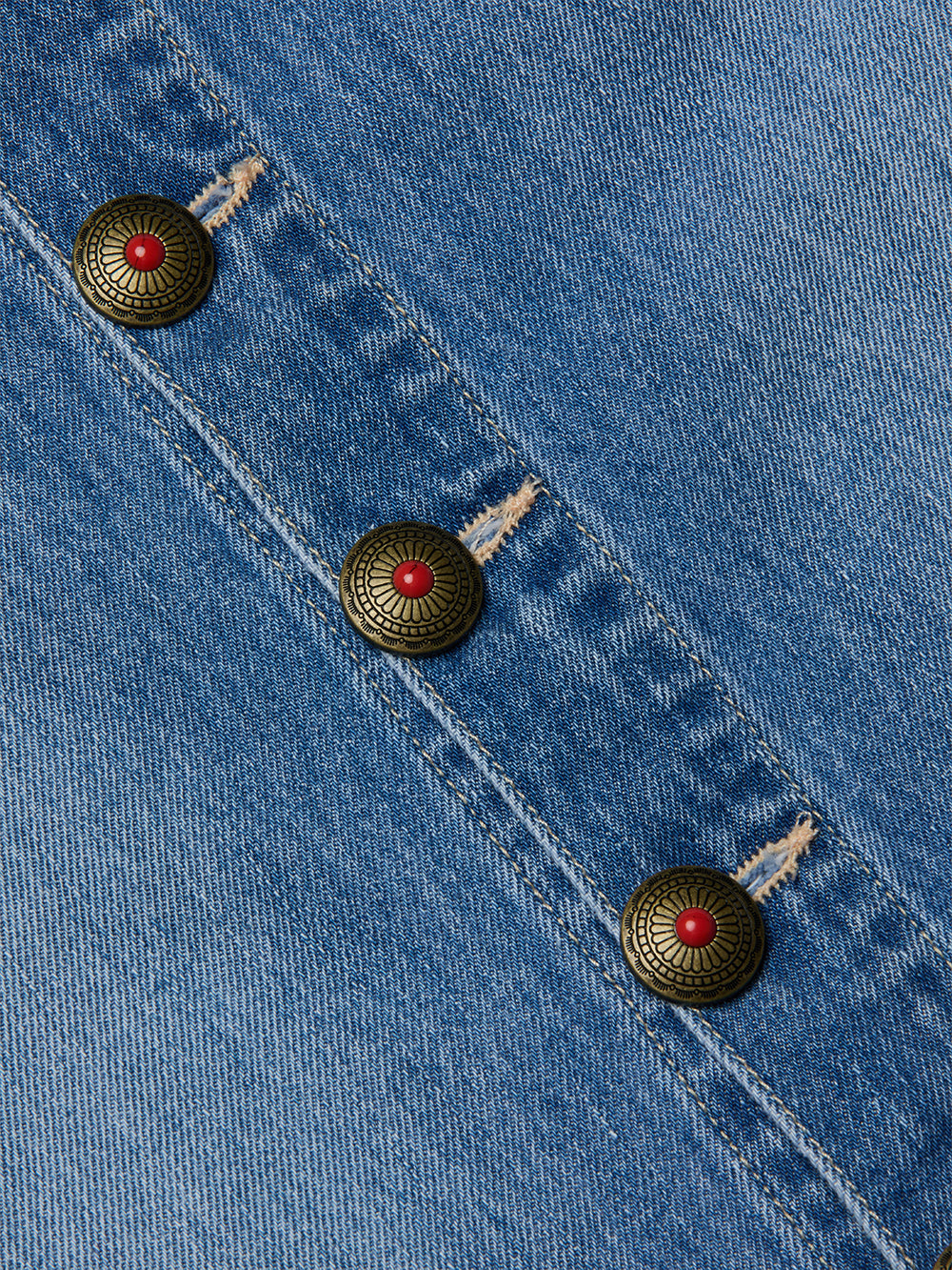 L'Agence Kathleen Button Front Denim Skirt in Bandera