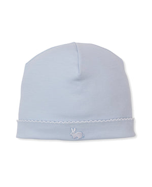Kissy Kissy Hat in Blue Pique Twin Bunnies