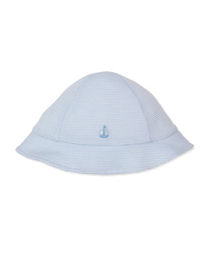 Kissy Kissy Hand Sun Hat in Classic Treasures Blue Sailboat